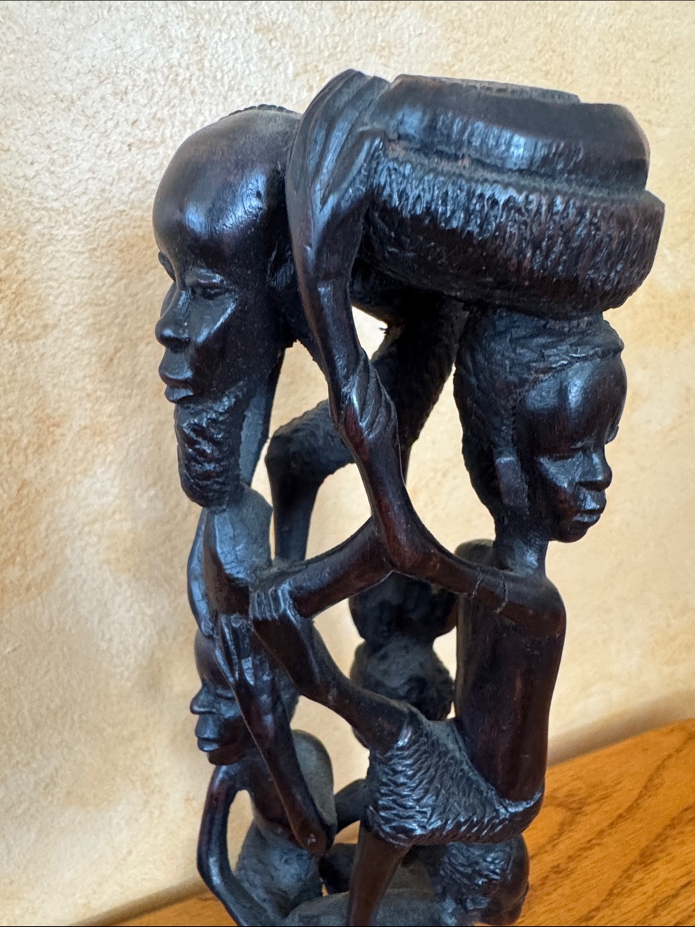 African Ebony Wood Sculpture-Tree of Life-Makonde Tribe - Picture 13 of 15